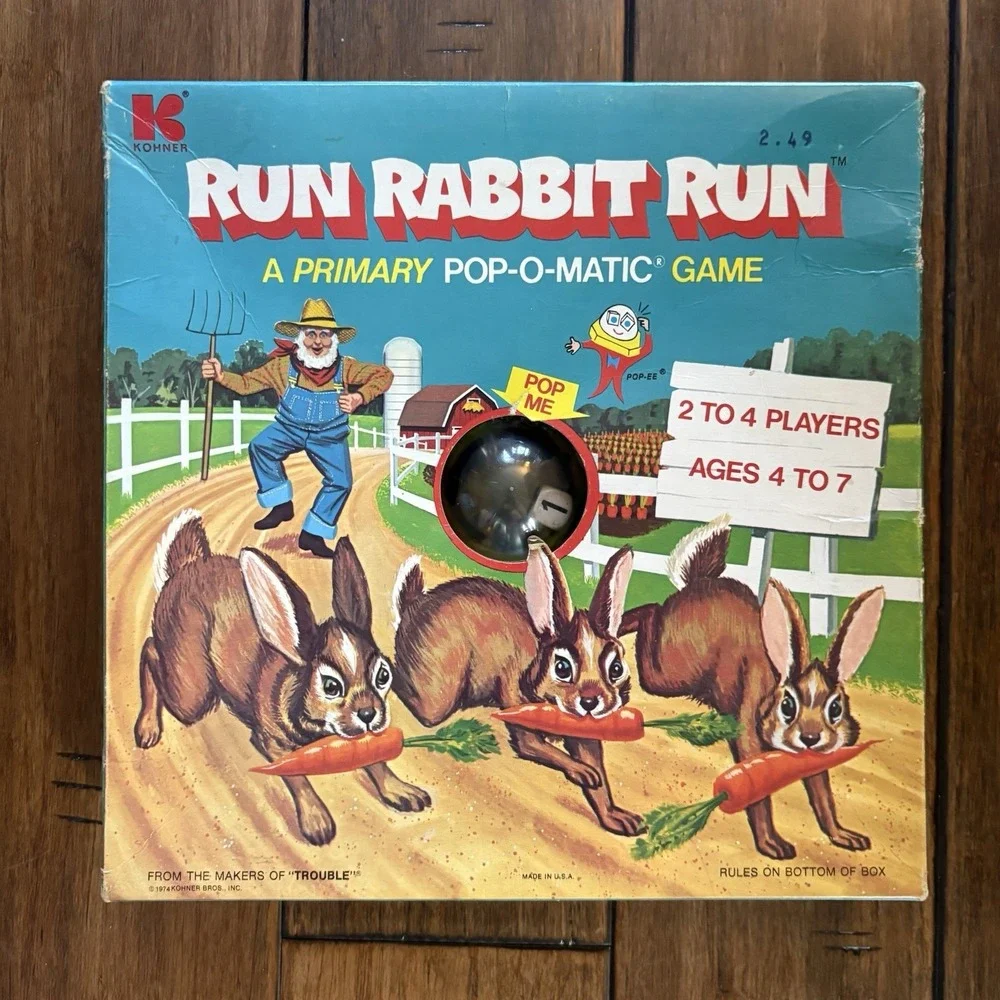 Vintage Run Rabbit Run Pop-O-Matic Game 1969 Kohner Incomplete Parts Repair
